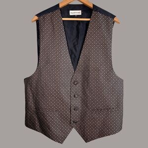 Pronto Uomo Geometric Pattern Button Front Vest